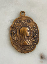 Load image into Gallery viewer, Medal - Virgo Maria - Bronze or Sterling Silver - Antique Reproduction 1091 CeCeAgnes Rosary Parts
