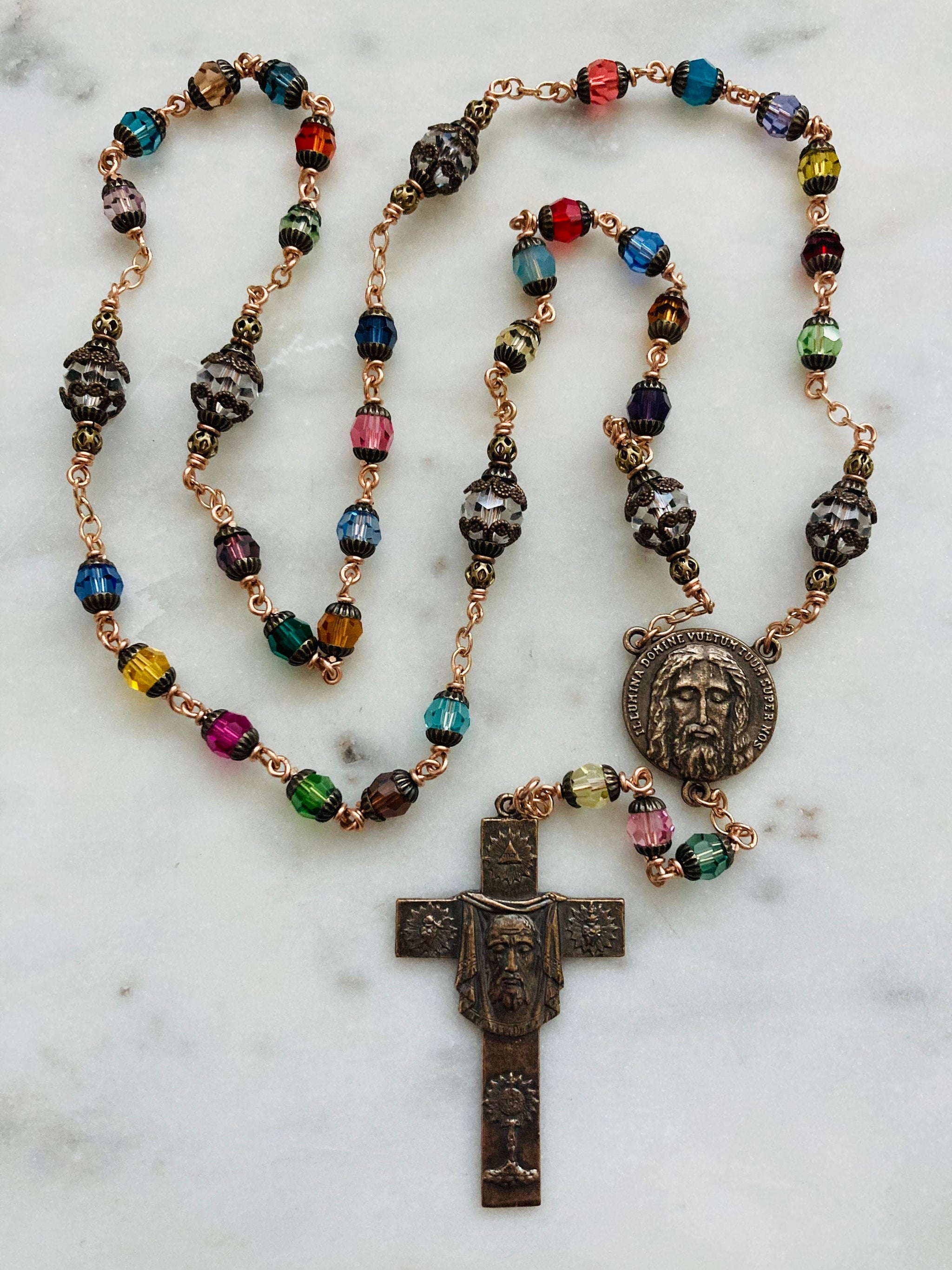 Blessed Sacrament Chaplet - OrangeMoonstone and Bronze CeCeAgnes 2024