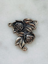 Load image into Gallery viewer, Bronze Rosary Center: 300 Roses and Miraculous Medal, Antique Reproduction
