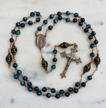 Load image into Gallery viewer, Beautiful Marion Blue Rosary - Bronze and Kyanite
