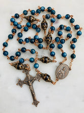 Load image into Gallery viewer, Beautiful Marion Blue Rosary - Bronze and Kyanite
