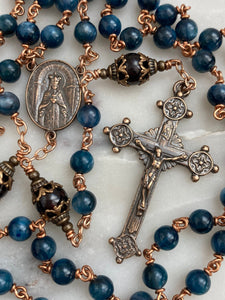 Beautiful Marion Blue Rosary - Bronze and Kyanite