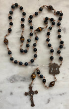 Load image into Gallery viewer, Blue Tiger Eye Rosary - Bronze - CeCeAgnes
