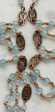 Load image into Gallery viewer, Seven Sorrows Chaplet - Aquamarine Rosary - Servite - CeCeAgnes
