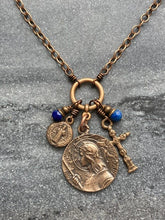 Load image into Gallery viewer, Joan of Arc Necklace - Solid  Bronze - Saint Benedict
