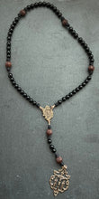 Load image into Gallery viewer, Holy Eucharist Rosary - Bronze Antique Wood and Leather
