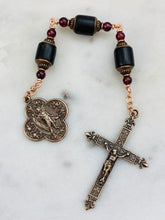 Load image into Gallery viewer, Three Hail Mary Saint Raphael Chaplet - Wood and Bronze CeCeAgnes
