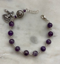 Load image into Gallery viewer, Amethyst Rosary Bracelet - All Sterling - Wire-wrapped CeCeAgnes
