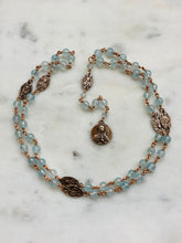 Load image into Gallery viewer, Seven Sorrows Chaplet - Aquamarine Rosary - Servite - CeCeAgnes
