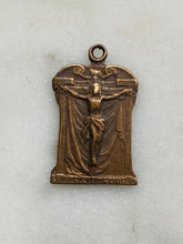 Load image into Gallery viewer, Draped Crucifix Medal -  Bronze - 634 CeCeAgnes Rosary Parts

