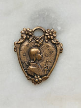 Load image into Gallery viewer, St Joan of Arc Medal:  Bronze, Stars and Flowers Rosary Parts
