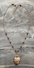 Load image into Gallery viewer, Immaculate Heart Necklace - Solid Bronze and Garnet
