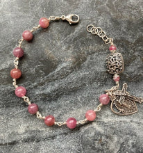 Load image into Gallery viewer, Pink Tourmaline Rosary Bracelet - All Sterling - Wire-wrapped CeCeAgnes
