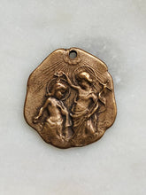 Load image into Gallery viewer, John the Baptist and Jesus Medal - 1095 Antique Bronze or Sterling Silver Reproduction
