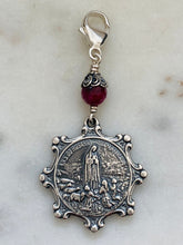 Load image into Gallery viewer, Our Lady of Fatima Bag Charm - Zipper Pull - All Sterling Silver CeCeAgnes
