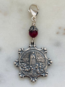 Our Lady of Fatima Bag Charm - Zipper Pull - All Sterling Silver CeCeAgnes