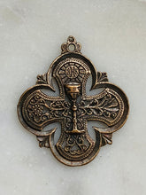 Load image into Gallery viewer, Medal - Chalice Inscribed - Bronze or Sterling Silver - Antique Reproduction 1143 -  CeCeAgnes Rosary Parts

