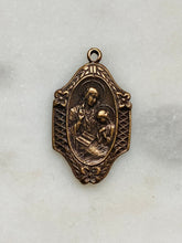 Load image into Gallery viewer, Saint Ann Medal: 588 Bronze Antique Reproduction with Flowers
