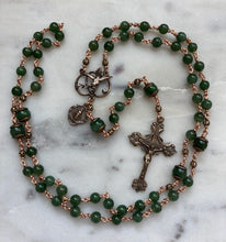 Load image into Gallery viewer, Russian Jade Rosary - Bronze - Holy Spirit and Miraculous Medal
