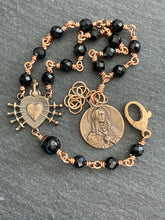 Load image into Gallery viewer, Servite Seven Sorrows Chaplet Bracelet - Bronze and Black Tourmaline Rosary
