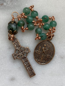 Tiny Saint Patrick Rosary - Celtic - Irish - Single Decade Rosary CeCeAgnes