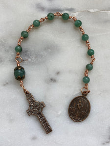 Tiny Saint Patrick Rosary - Celtic - Irish - Single Decade Rosary CeCeAgnes