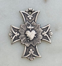 Load image into Gallery viewer, Medal - Sacred Heart - Bronze  - Antique Reproduction 1147 CeCeAgnes Rosary Parts
