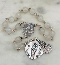 Load image into Gallery viewer, Infant of Prague Chaplet - Rosary Chaplet - Moonstone Gemstones - Sterling Silver
