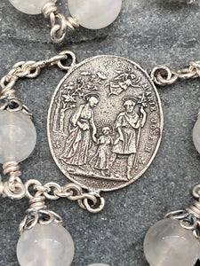 Infant of Prague Chaplet - Rosary Chaplet - Moonstone Gemstones - Sterling Silver