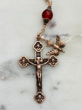 Load image into Gallery viewer, Our Lady Undoer of Knots Rosary Blue Tiger Eye Bronze Medals
