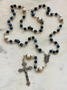 Beautiful Blue Kyanite Sterling Silver Rosary