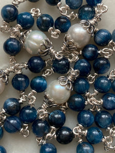 Beautiful Blue Kyanite Sterling Silver Rosary