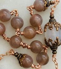 Load image into Gallery viewer, Ornate Bronze and Sunstone Single Decade Rosary CeCeAgnes
