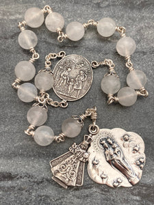 Infant of Prague Chaplet - Rosary Chaplet - Moonstone Gemstones - Sterling Silver