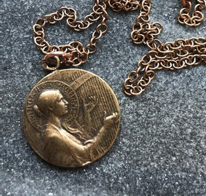 Saint Cecilia Solid Bronze Necklace