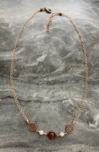 Load image into Gallery viewer, Virgin Mary Bronze Necklace - Chi Rho and Marian Auspice
