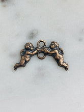 Load image into Gallery viewer, Medal - Link - cherubs angels - Bronze or Sterling Silver - Antique Reproduction 1022 CeCeAgnes Rosary Parts
