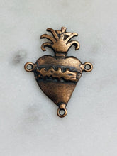 Load image into Gallery viewer, Sacred Heart Rosary Center - Bronze or Sterling Silver - Antique Reproduction 292 CeCeAgnes Rosary Parts
