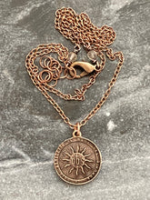 Load image into Gallery viewer, Holy Name of Jesus IHS Solid Bronze or Sterling Silver Necklace
