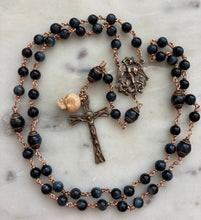 Load image into Gallery viewer, Blue Tiger Eye Rosary - Bronze - Saint Michael CeCeAgnes
