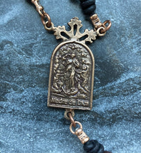 Load image into Gallery viewer, Our Lady Undoer of Knots Rosary - Bronze Antique Wood Carved Bone and Leather
