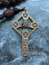 Load image into Gallery viewer, Our Lady Undoer of Knots Rosary - Bronze Antique Wood Carved Bone and Leather
