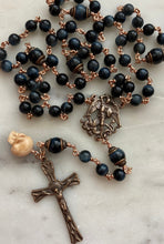 Load image into Gallery viewer, Blue Tiger Eye Rosary - Bronze - Saint Michael CeCeAgnes
