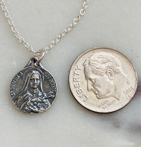 Sterling Silver Saint Therese Necklace