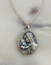 Load image into Gallery viewer, Sterling Silver Madonna and Child Necklace
