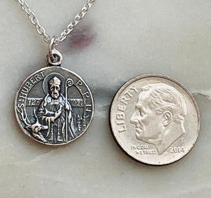 Sterling Silver Saint Hubert Patron of Hunters Necklace