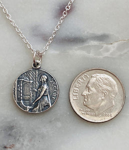 Sterling Silver Saint Cecilia Necklace