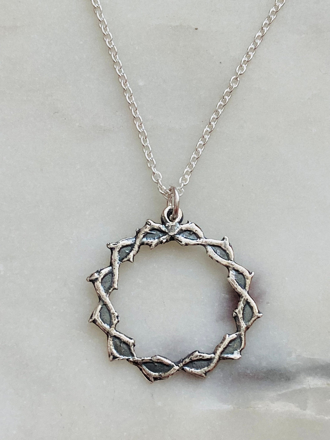 Sterling Silver Crown of Thorns Necklace