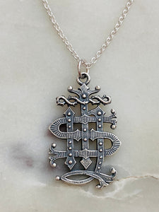 Sterling Silver Holy Name of Jesus Necklace - IHS