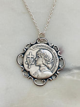 Load image into Gallery viewer, Sterling Silver Saint Joan of Arc Necklace
